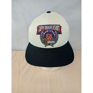 Vintage 1948-1998 NASCAR 50th Anniversary Snapback Hat Racing Black‎ and White